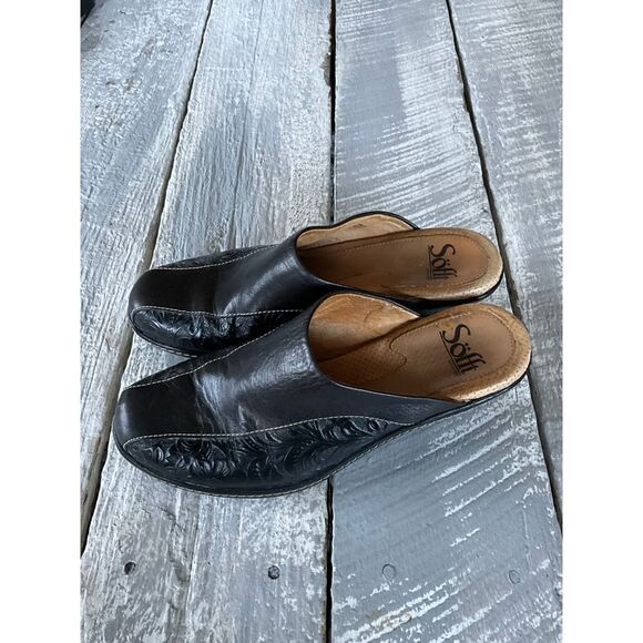 Sofft 7.5M Black Leather Mules - Picture 2 of 7